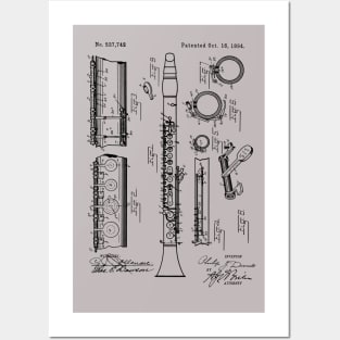 1894 Clarinet Vintage Patent Posters and Art
